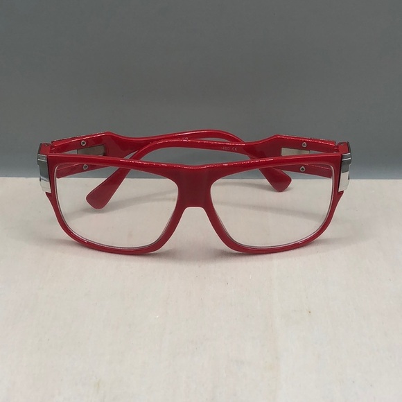 Retro fun style red clear lens glasses with uv protection NYS collection. - Picture 1 of 10